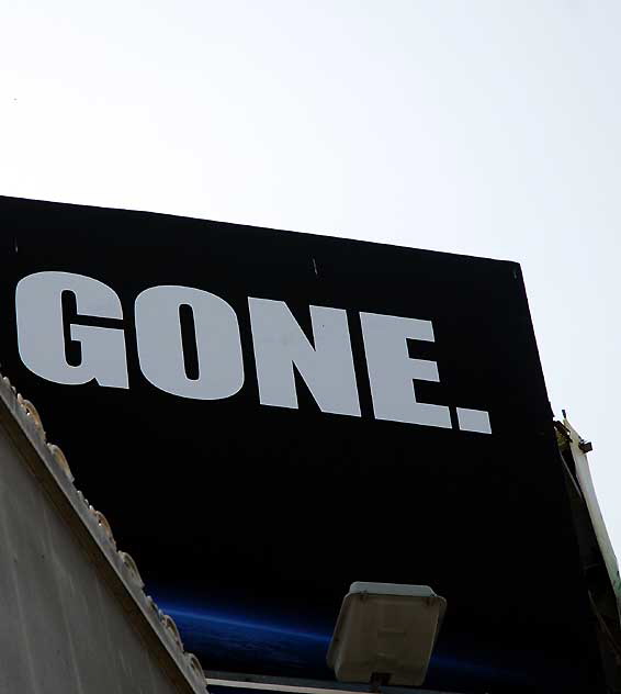Part of billboard on the Sunset Strip - "Gone" - advertizing the remake of The Day the Earth Stood Still
