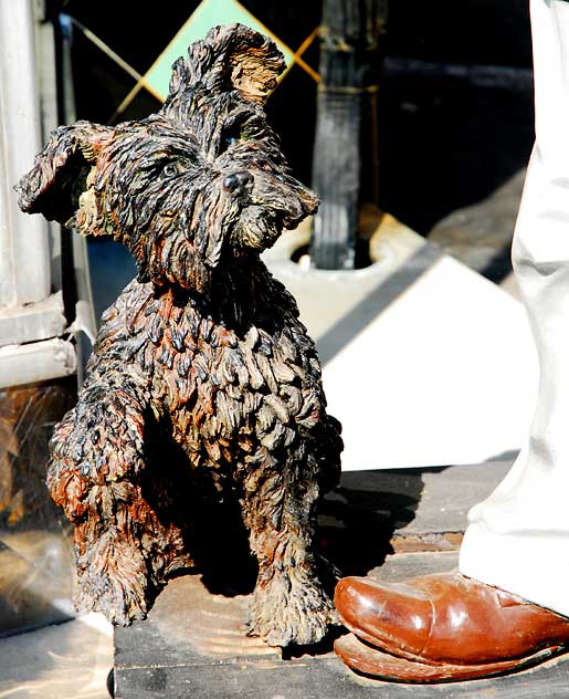 Hobo figure for sale at the curio shop on Melrose Avenue, across the street from Armageddon Shoes - dog