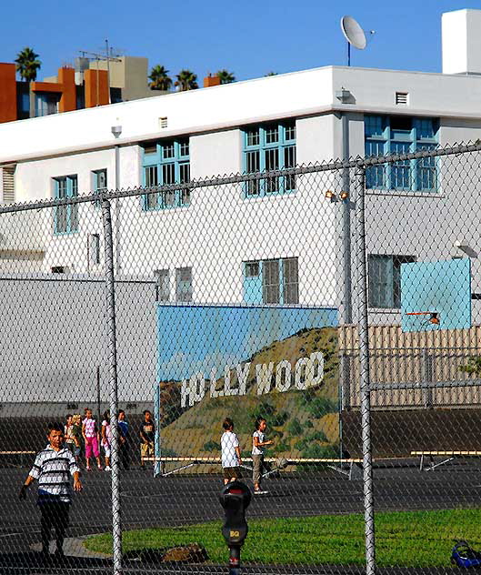Gardner Street School, Hollywood - playground with mural