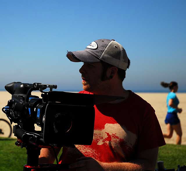 Music video being filmed in Venice Beach - cameraman