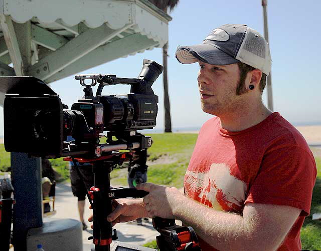 Music video being filmed in Venice Beach - cameraman