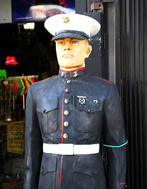 Marine manikin, surplus store, Sunset at Hyperion, Los Angeles - Sunset Junction 