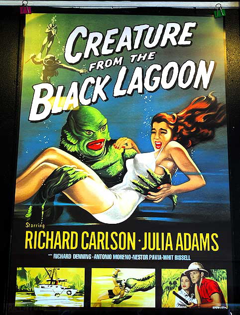 Poster in shop window, Hollywood Boulevard - Creature from the Black Lagoon