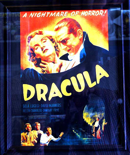 Poster in shop window, Hollywood Boulevard - original Dracula