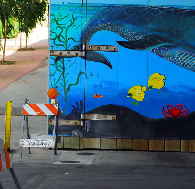 Mural near the entrance to the aquarium under the Santa Monica Pier