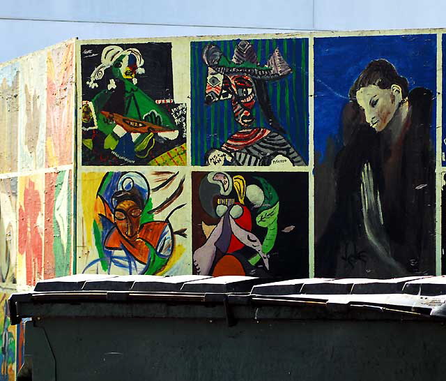 Art at dumpster, Santa Monica Pier