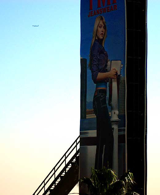 Jeans billboard on the Sunset Strip on a smoke-filled afternoon