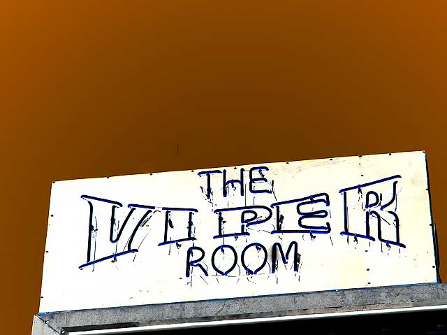 The Viper Room, neon sign on the Sunset Strip - negative print