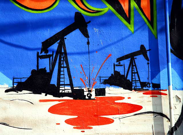 MSK Oil and Greed Mural, Melrose Avenue at Heliotrope