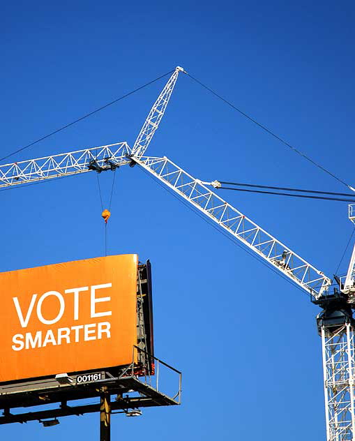 "Vote Smarter" - billboard on Hollywood Boulevard