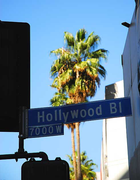 Street sign, Hollywood Boulevard at Sycamore