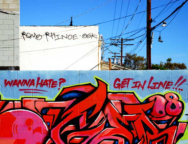 Graffiti wall in alley behind Melrose Avenue - Wanna Hate?