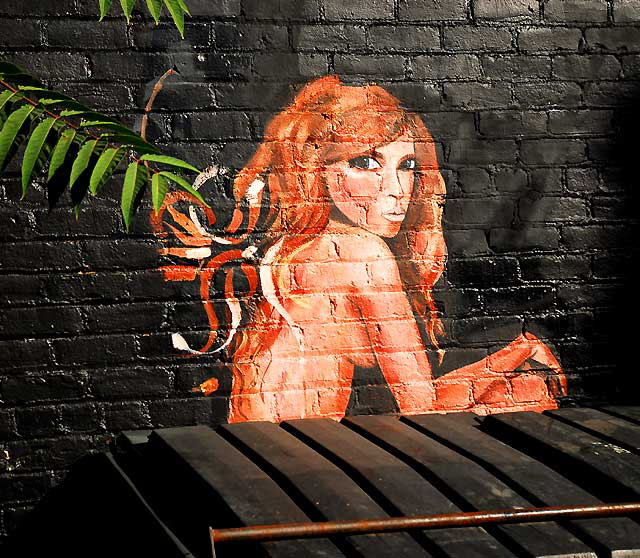 Nude at Dumpster - graffiti wall in alley behind Melrose Avenue