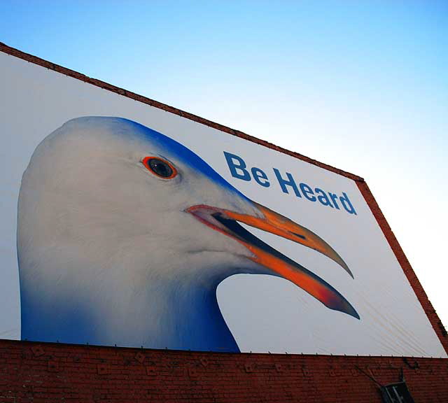 Bird billboard at Cahuenga and Santa Monica Boulevard, Hollywood - Be Heard