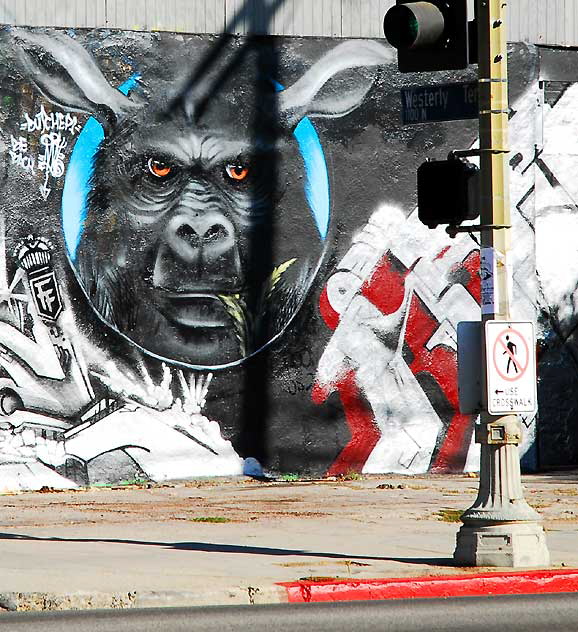Black Dog graffiti wall, Sunset Boulevard at Westerly Terrace