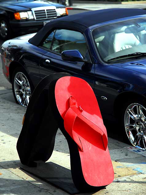 Big flip-flops on Melrose Avenue