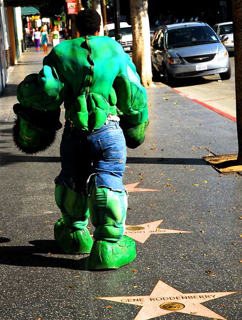Incredible Hulk impersonator, Hollywood Boulevard