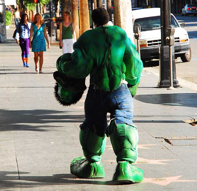 Incredible Hulk impersonator, Hollywood Boulevard