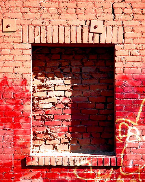 Bricked up window off Hollywood Boulevard