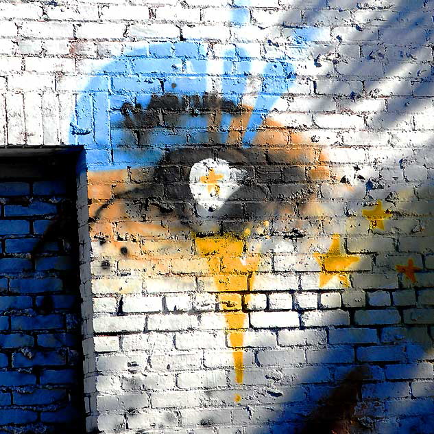 Graffiti eye with yellow stars - Hollywood Boulevard