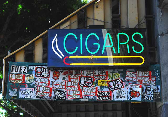 Neon Cigar and stickers, Hollywood Boulevard