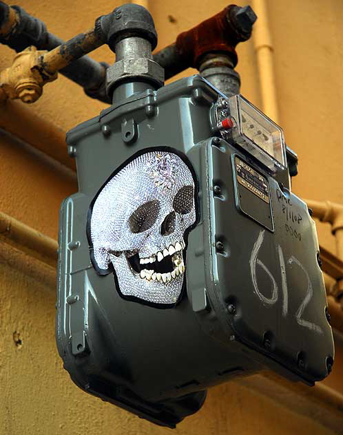 Skull on gas meter