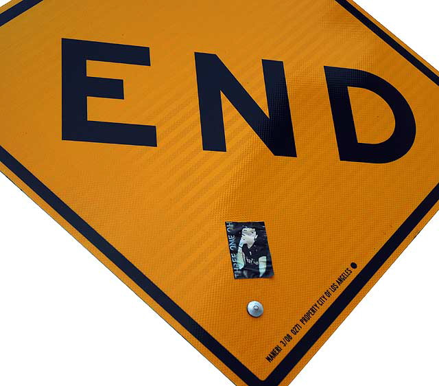 End sign, Marina Peninsula, just south of Venice Beach, where America ends at the Pacific