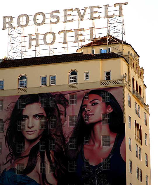 Building wrap, Roosevelt Hotel, Hollywood Boulevard