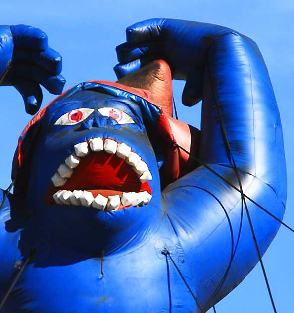 Giant blue inflatable ape, discount furniture store, La Cienega Boulevard  