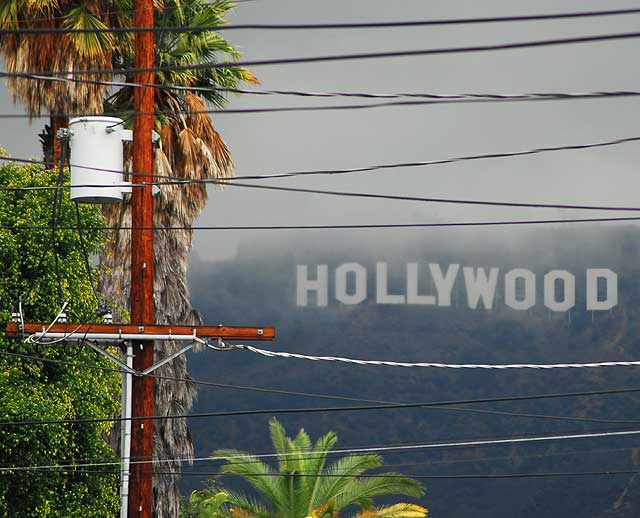 Hollywood Sign in mist, as seen from Beachwood 
