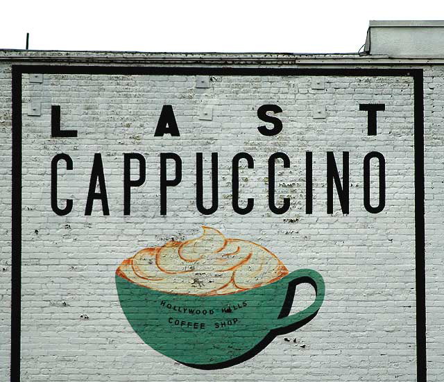 "Last Cappuccino before the 101" - mural by Jorge Galeano, Franklin Avenue, Hollywood