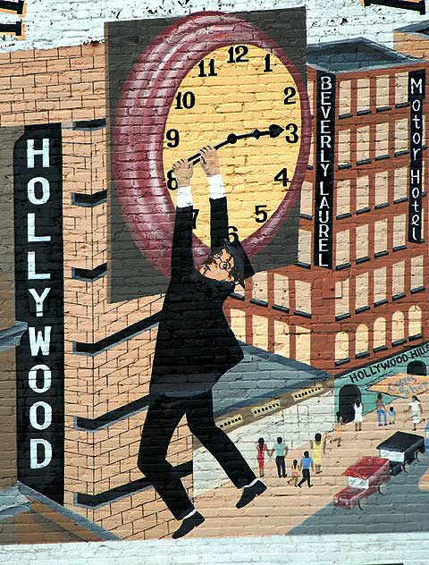 Harold Lloyd mural by Jorge Galeano, Franklin Avenue, Hollywood