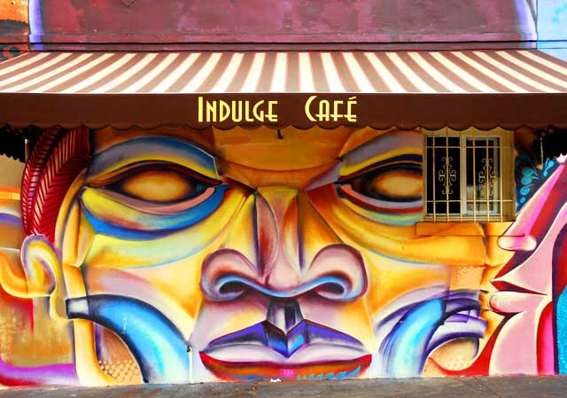 TrustYourStruggle mural (2008) at Indulge Café, 5101 Pico Boulevard, at Redondo, West Los Angeles