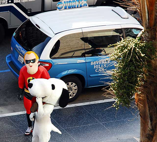 Characters on sidewalk in front of the Kodak Theater, Hollywood