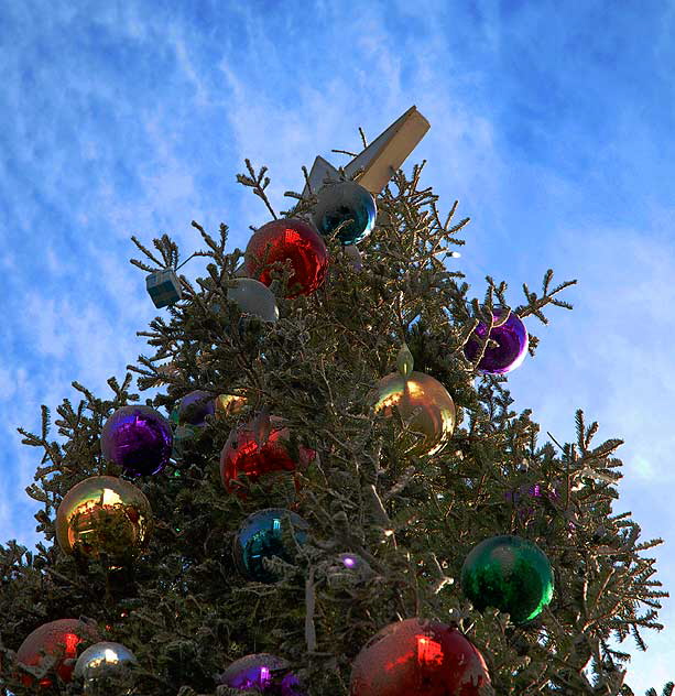 Christmas tree at the L. Ron Hubbard Winter Wonderland on Hollywood Boulevard