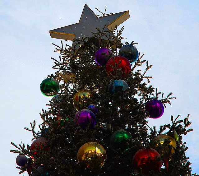 Christmas tree at the L. Ron Hubbard Winter Wonderland on Hollywood Boulevard