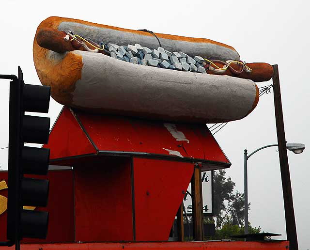 Fiberglass Hotdog at Thai Fast Food, Hollywood Boulevard at Western Avenue