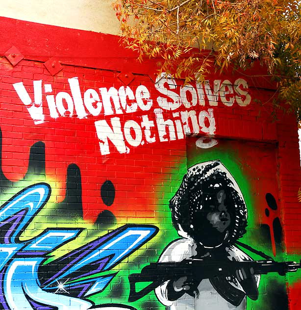 Mural against violence, Saint Andrews Place at Hollywood Boulevard 