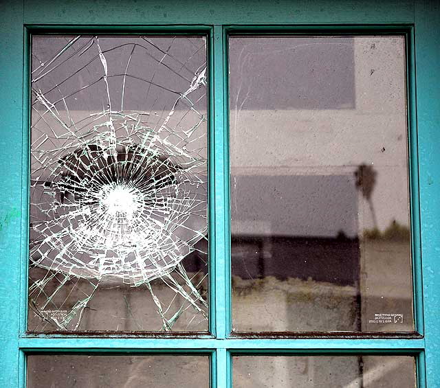 Broken window pane, East Hollywood 