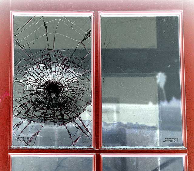 Broken window pane, East Hollywood - negative print