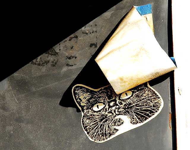 Cat sticker, Melrose Avenue