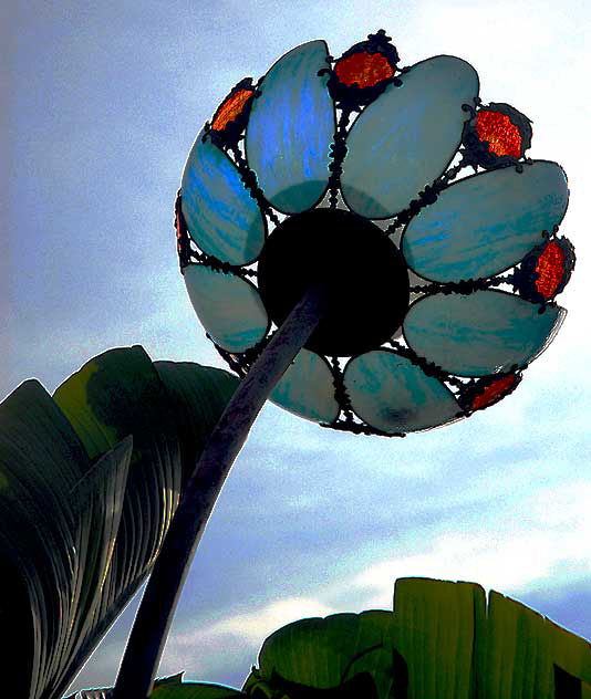 Flower lamp at Starbucks on Melrose Avenue