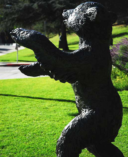 Bronze bear at Western Avenue entrance to Griffith Park, Los Angeles