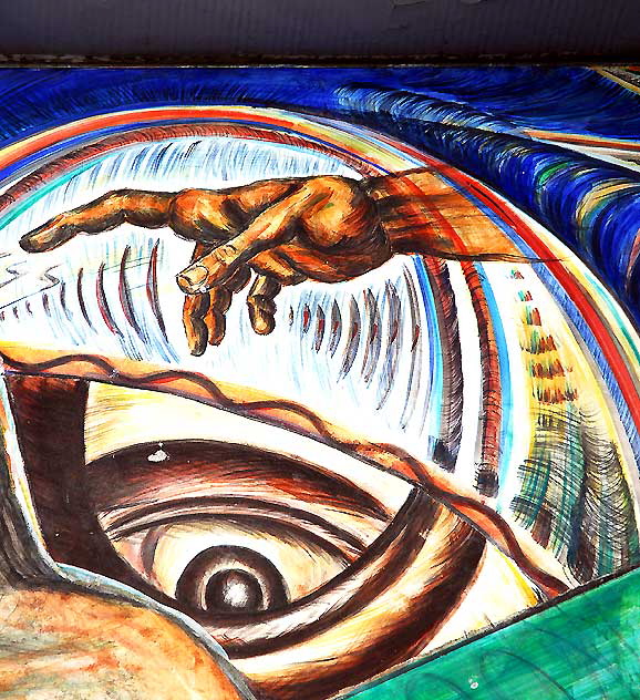 Detail of mural at the Social and Public Art Resource Center (SPARC), 685 Venice Boulevard - Eye