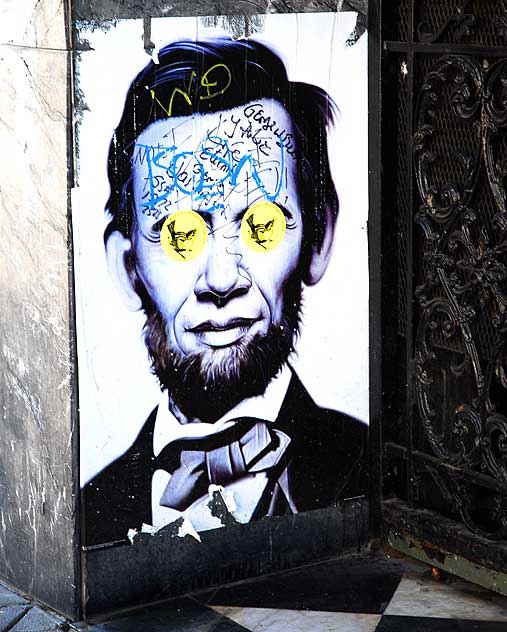 Defaced Lincoln poster, Hollywood