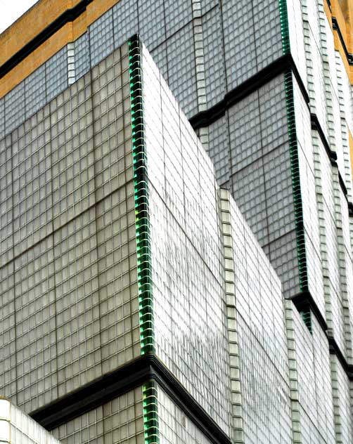 he glass block walls of the Los Angeles County Museum of Art, Wilshire Boulevard