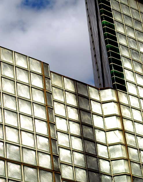 he glass block walls of the Los Angeles County Museum of Art, Wilshire Boulevard