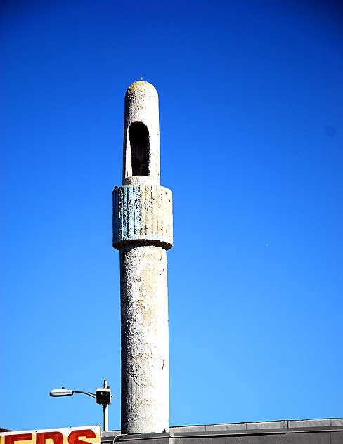 Concrete minaret, Hollywood Boulevard at North Alexandria, in East Hollywood, between Thai Town and Los Feliz