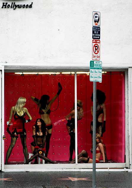 Shop window with manikins, Hollywood Boulevard