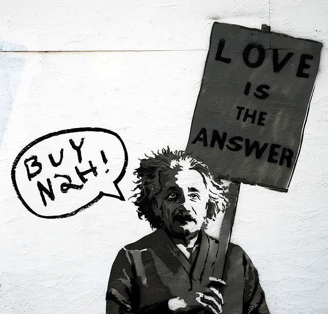 Einstein graphic, Spaulding at Melrose Avenue